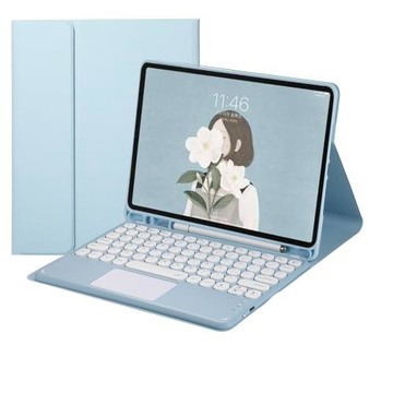 適用三星Tab A9Plus圓帽觸控藍牙鍵盤保護套S9fe 11英寸筆槽皮套