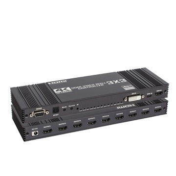 【易控王】3x3HDMI電視牆拼接器 螢幕拼接器 9螢幕拼接 大螢幕廣告牆面 支援USB-C/DVI(40-226-08)