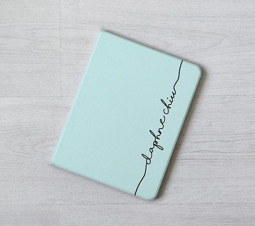客製化加名字粉藍保護殼iPad 11代 Air 4 mini 7 12.9吋書本式