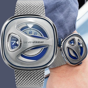 SEVENFRIDAY ME1/01M ME系列流線型 米蘭鍊帶機械錶 新年開運 送禮推薦-44.5 x 44mm