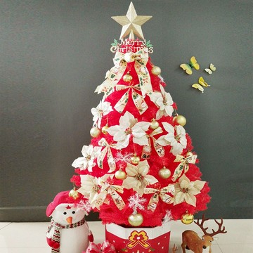 文永1.5米大紅色圣誕樹套餐裝飾品商場門店家用擺設1.8加密節日用