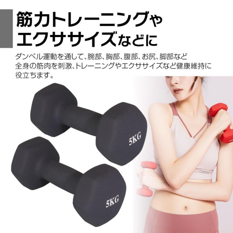 ダンベル 2個セット 鉄アレイ 5kg 筋トレ 筋力 トレーニング