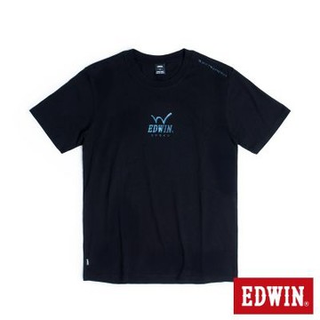 EDWIN 男裝 加大碼 角度光變短袖T恤-黑色
