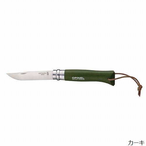 オピネル OPINEL ステンレススチール 革紐付 #8 Colorama ナイフ 小型ナイフ 折り畳みナイフ