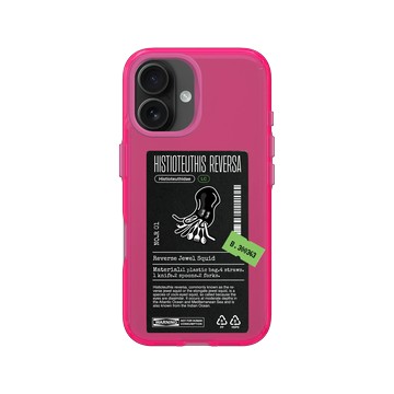 iPhone 16 Clear 粉漾桃 - Marine Debris - 塑膠袋逆帆魷（隱藏版）