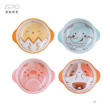原點居家 可愛動物寶寶碗 兒童碗 陶瓷兒童碗 四款任選