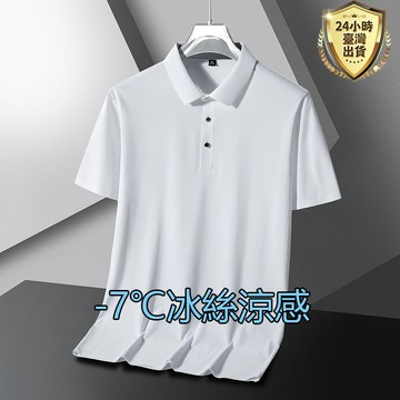 【台灣現貨】M-8XL大碼高品質涼感冰絲男士短袖Polo衫 翻領立領短袖t恤 吸汗透氣 素色polo衫男 商務polo衫