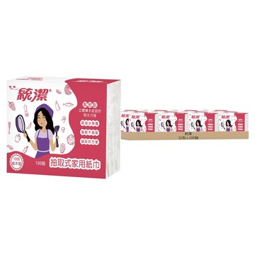 統潔 抽取式家用紙巾 100抽  8袋  4包