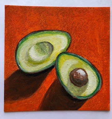 原創壓克力畫鱷梨靜物