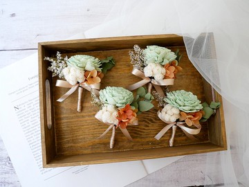 乾燥花胸花【盛夏莊園】伴郎胸花/台北市面交/婚禮胸花/客製化