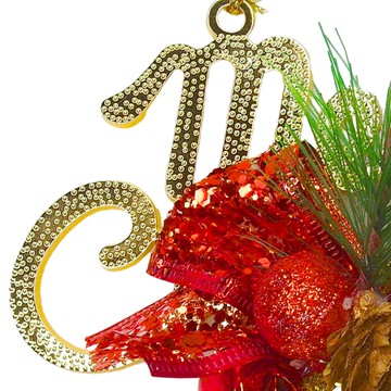 摩達客台製精緻6吋聖誕快樂英文字牌雙鐘吊飾-紅金系（歐美外銷人氣品）