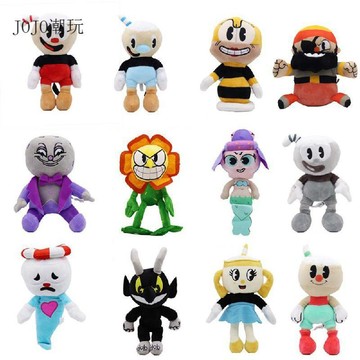 E哥❤現貨歐美新款The Cuphead Show兒童公仔茶杯頭大冒險茶杯國王毛絨玩具預售