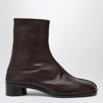 Brown leather Tabi ankle boots