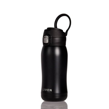 乾唐軒ACERA 躍動保溫杯400ml(亞光黑便攜拉環蓋黑色)