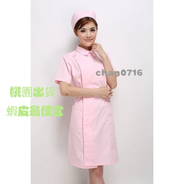 臺灣出貨✨南丁格爾護士服底上領偏襟粉色大褂女夏季醫用護理冬裝長袖美容院護士服 護理師 長袖 手術衣 醫美 洗手衣