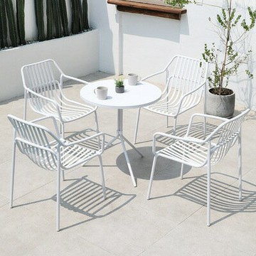 戶外桌椅庭院網紅奶茶店鐵藝休閑椅咖啡廳室外花園陽臺露臺小圓桌[DD010109]