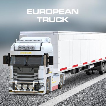 跨境工程系列卡車城市巴士運輸車拼搭小顆粒積木兒童益智啟蒙玩具