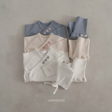 Peekaboo 恐龍新生兒肚衣套裝｜莫代爾棉 新生兒衣服 寶寶衣服 套裝 嬰兒衣服 寶寶圍兜 韓國童裝