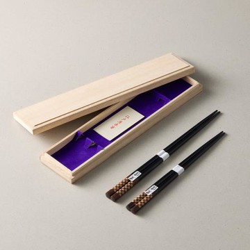 有種創意 - 日本川上 - 寄木黑檀木筷對筷組-兩件組(禮盒裝)