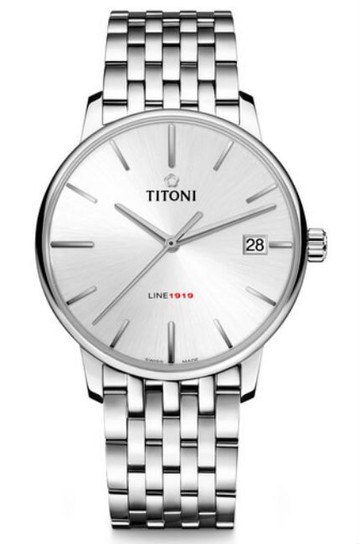TITONI 瑞士梅花錶 83919S-575 LINE1919 T10機械腕錶/銀面 40mm｜樂天全館特惠中★指定刷卡回饋10%