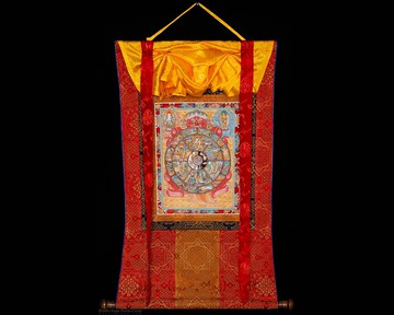 永恆之輪唐卡 描繪西藏輪回之輪