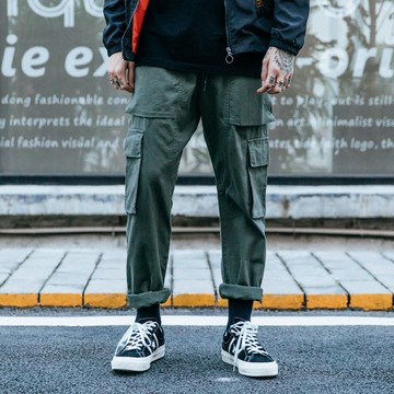 美式潮流立體大口袋工裝褲 100%棉舒適斜紋布 男女可穿 S到4XL【QM88900】