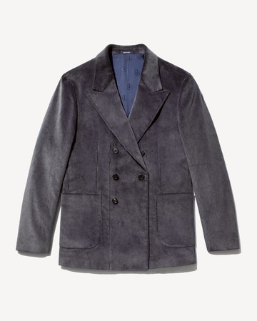 Noah Oversized Double-Breasted Corduroy Sport Coat Grey / 36R