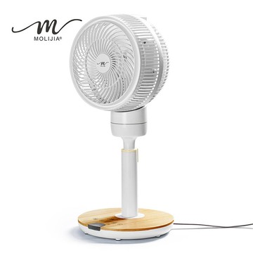 【MOLIJIA 魔力家】M186 全自動DC變頻無刷直流循環扇-9吋落地型/ DC節能風扇-白木紋