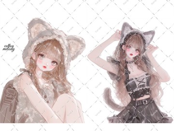 original sticker no.6543 人物貼紙 原創貼紙 人物貼紙 女孩貼紙 原創人物貼紙