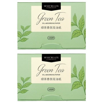 MAYCREATE 健美創研 香氛吸油面紙 綠茶香氛  2組  100入