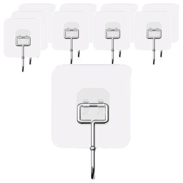 小麥購物 加大免釘掛鉤 單鉤款 Y800 13g  透明/金屬貼片 顏色隨機  10個