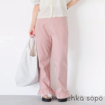 ehka sopo 特殊下擺荷葉邊設計長褲(FF46L0F0780)