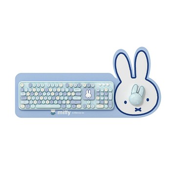 Miffy x MiPOW LQ米菲104鍵全尺寸無線鍵盤滑鼠套裝組MPC006淺藍色