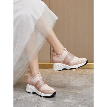 艾淇水鉆一腳蹬休閑鞋2025秋季新款軟底輕便散步媽媽單鞋旅游鞋女