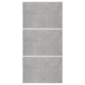 Nature Living 柔軟浴室腳踏墊 柔軟細緻超細纖維材質 防滑處理  60 x 40cm  淺灰色  3入