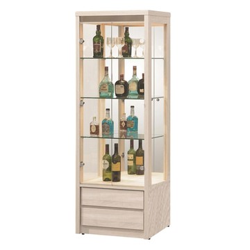 文創集 杜康斯2.2尺二門二抽展示櫃-66x40x182cm免組