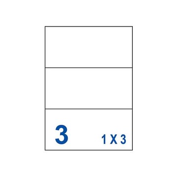 裕德 三用 電腦 標籤  3格 210X99mm 白色 1000張 /箱 US4283-1K