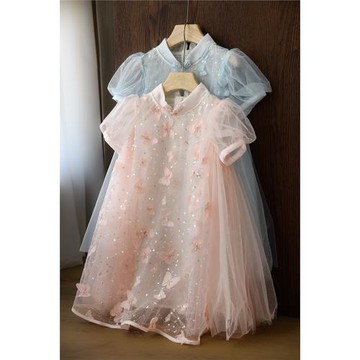 兒童網紗連衣裙 女童立體蝴蝶公主裙 中大童甜美裙子 夏款童裝