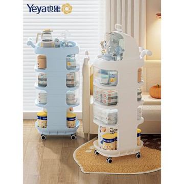 也雅嬰兒用品置物架小推車喂養臺收納可移動新生兒專用護理手推車