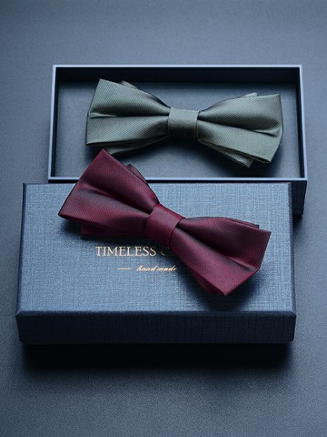 啞光酒紅色領結男婚禮蝴蝶結純色新郎伴郎結婚男士兄弟團西裝配飾
