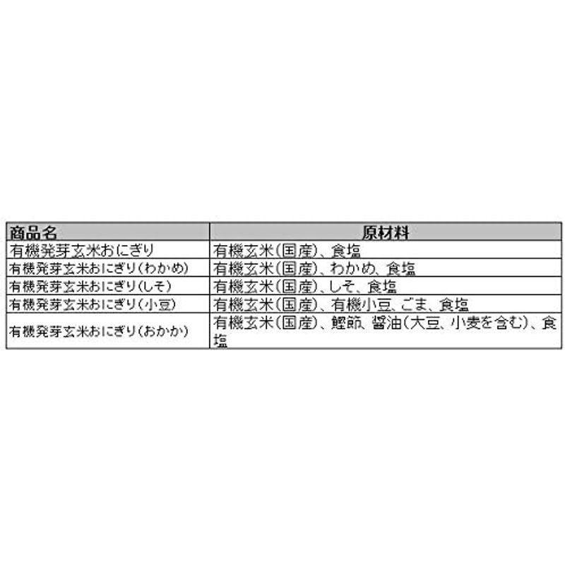 有機 JAS 発芽 玄米 おにぎり 5種類 計10個 20食セット (国産 有機発芽玄米 100％使用 パックライス) (オーガニック or