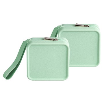 aibo 時尚萬用矽膠收納包  方型行動電源適用  10x10x3.5cm  2個  薄荷綠