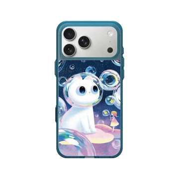 iPhone 17 Pro Max Clear (相機按鈕) 夜幕藍 - Little Oil Art 小油画 - 泡泡宇宙