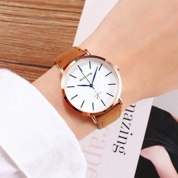 MSTIANQ 米士奇 美麗意識-原宿風復古經典小資穿搭手錶-咖啡色/38mm
