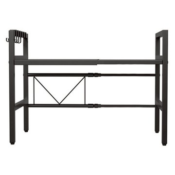 comet 可調節式微波爐置物架 附6個掛鉤  1個  黑色  40~60 x 36.5 x 46cm