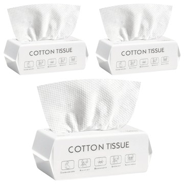 AXIS 艾克思 加厚拋棄式珍珠紋親膚洗臉巾 20 x 20cm 100抽 3包  白色  1組