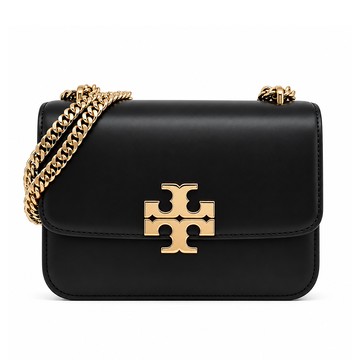 TORY BURCH ELEANOR 雙T金屬LOGO鏈帶包(小/黑)