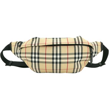 BURBERRY 巴寶莉 Sonny 新版經典格紋帆布胸肩背/腰包(典藏米)