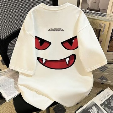 𝒚𝒐𝒖𝒓® 𝒔𝒕𝒖𝒅𝒊𝒐| M-3XL 高街惡魔 美式 T恤 印花 純棉 圓領 寬鬆 透氣 運動 SC942