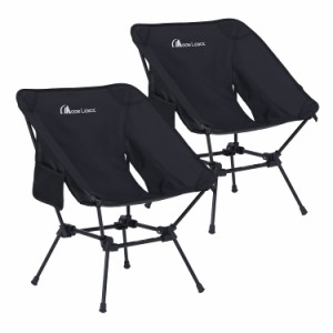 MOON LENCE Camping Chairs Pack Compact Backpacking Chairs Portable Folding Chairs with Side Pockets Lightweight Heavy Dut